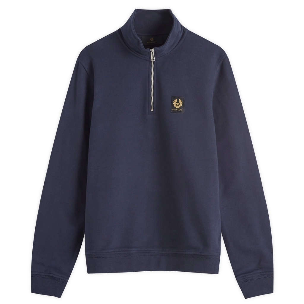 Belstaff Men's Patch Quarter Zip Sweat Dark Ink