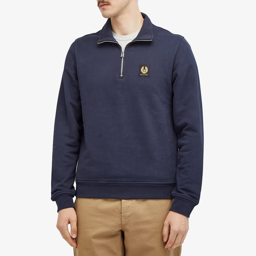 Belstaff Men's Patch Quarter Zip Sweat Dark Ink