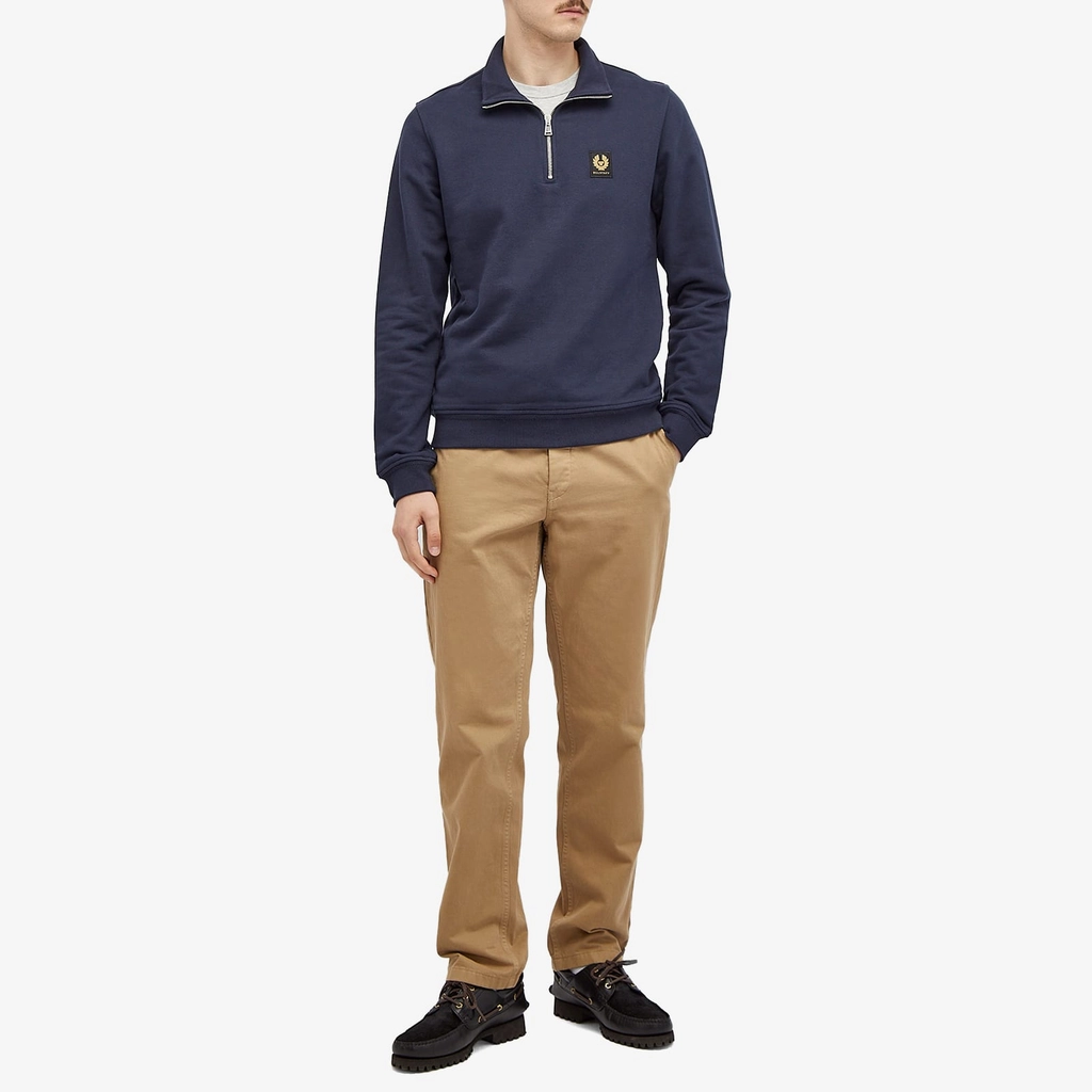 Belstaff Men's Patch Quarter Zip Sweat Dark Ink