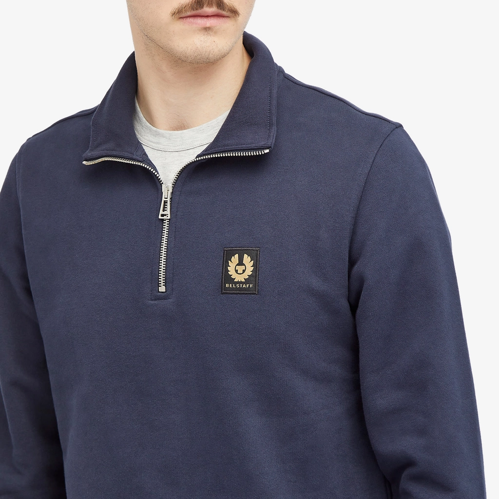 Belstaff Men's Patch Quarter Zip Sweat Dark Ink