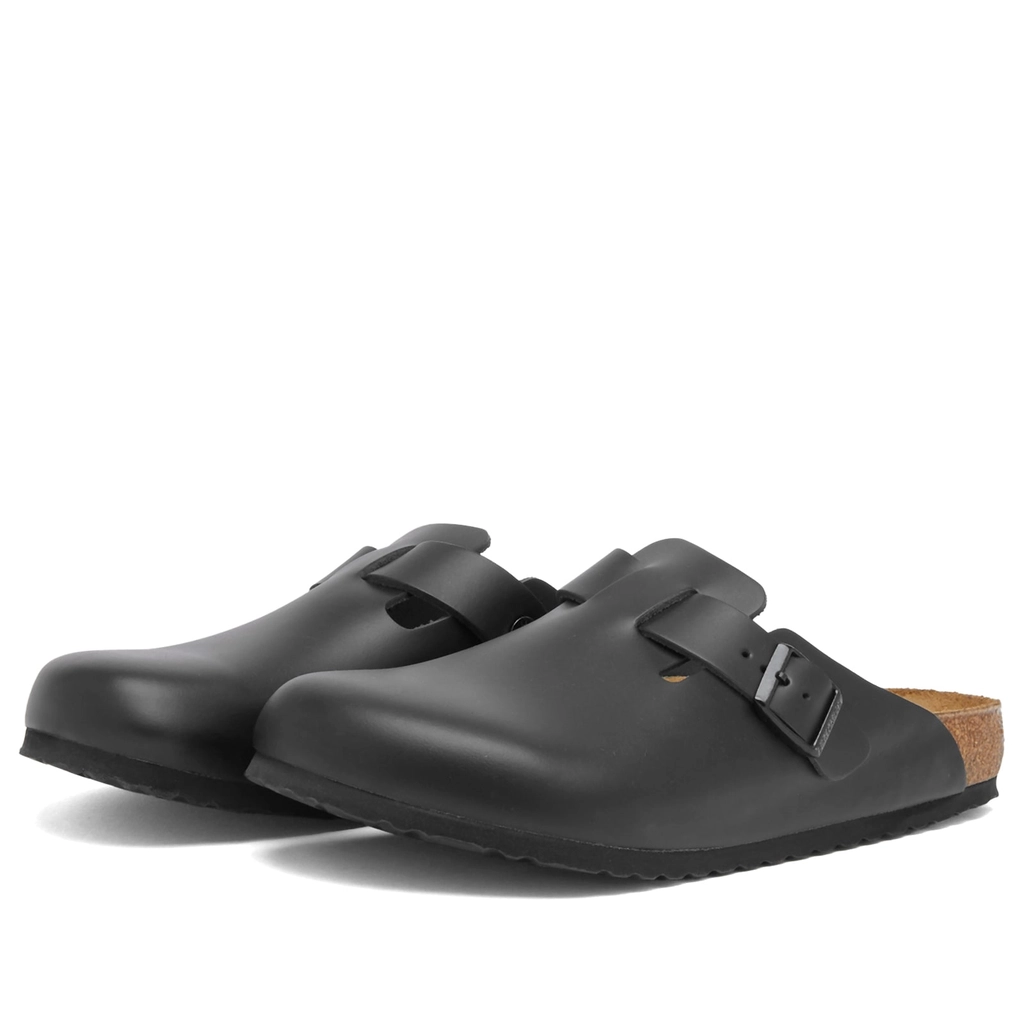 Birkenstock Boston Black Smooth Leather