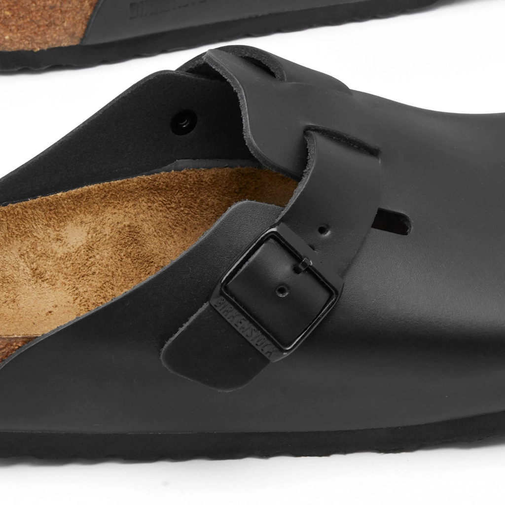 Birkenstock Boston Black Smooth Leather