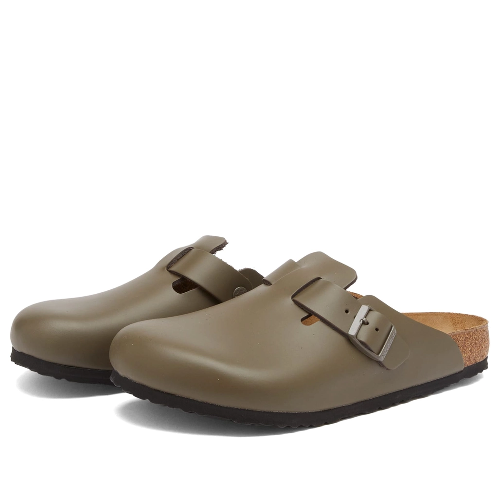 Birkenstock Men's Boston Concrete Grey Smooth Leather