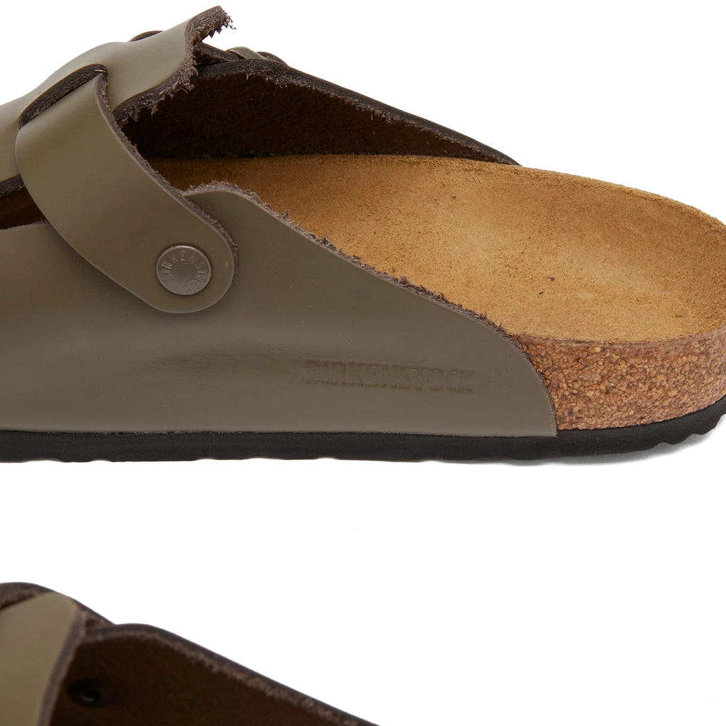 Birkenstock Men's Boston Concrete Grey Smooth Leather
