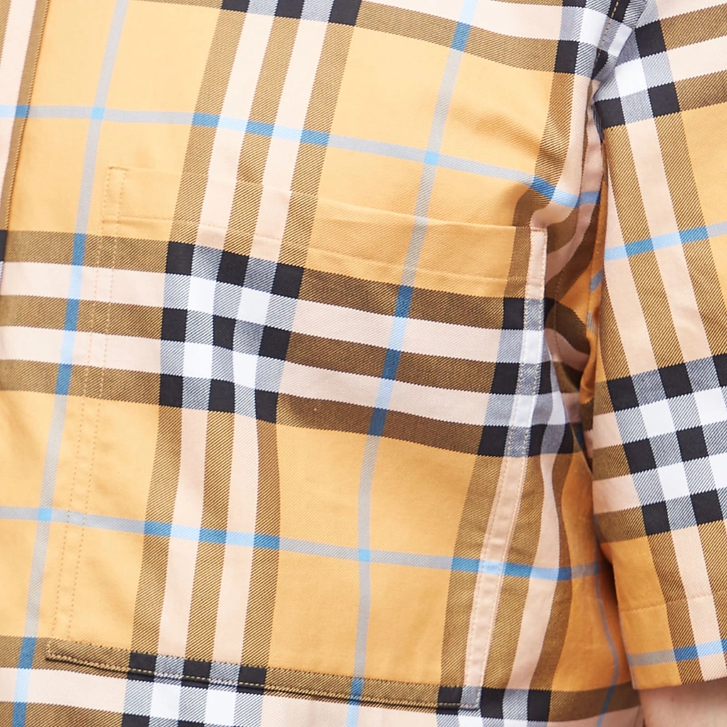 Burberry Men's Caxbridge Short Sleeve Check Shirt Dusty Orange Check
