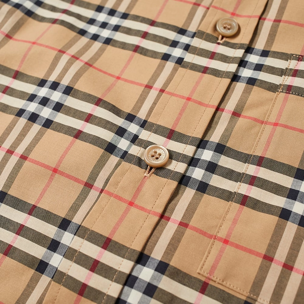 Burberry Men's Simpson Check Shirt Archive Beige Check