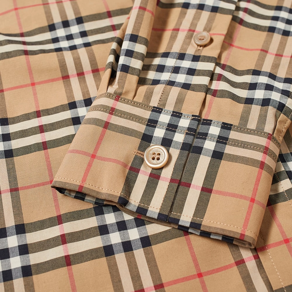 Burberry Men's Simpson Check Shirt Archive Beige Check