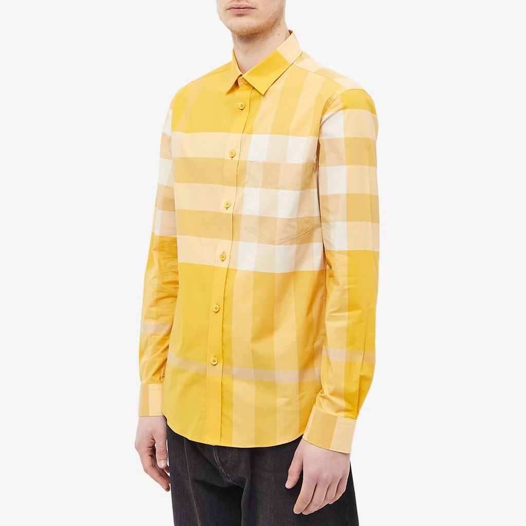 Burberry Men's Somerton Large Check Shirt Marigold Ip Check