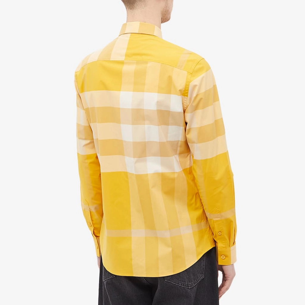 Burberry Men's Somerton Large Check Shirt Marigold Ip Check