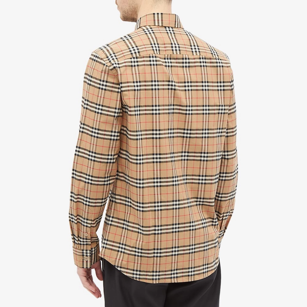Burberry Men's Simpson Check Shirt Archive Beige Check