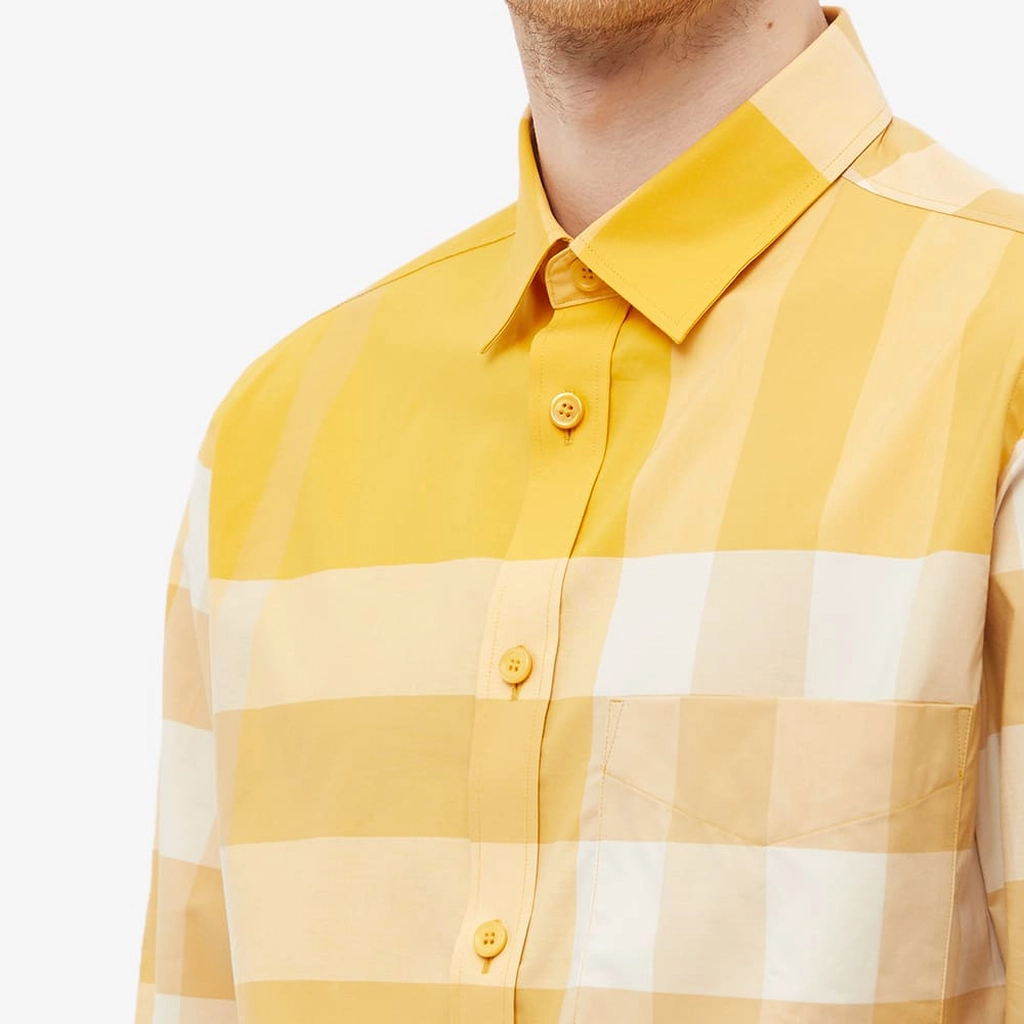 Burberry Men's Somerton Large Check Shirt Marigold Ip Check
