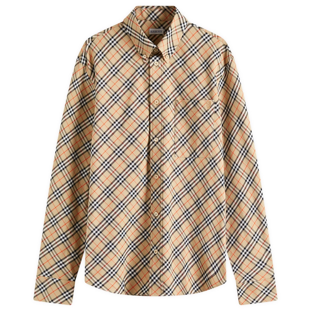Burberry Men's Check Oxford Shirt Sand Ip Check