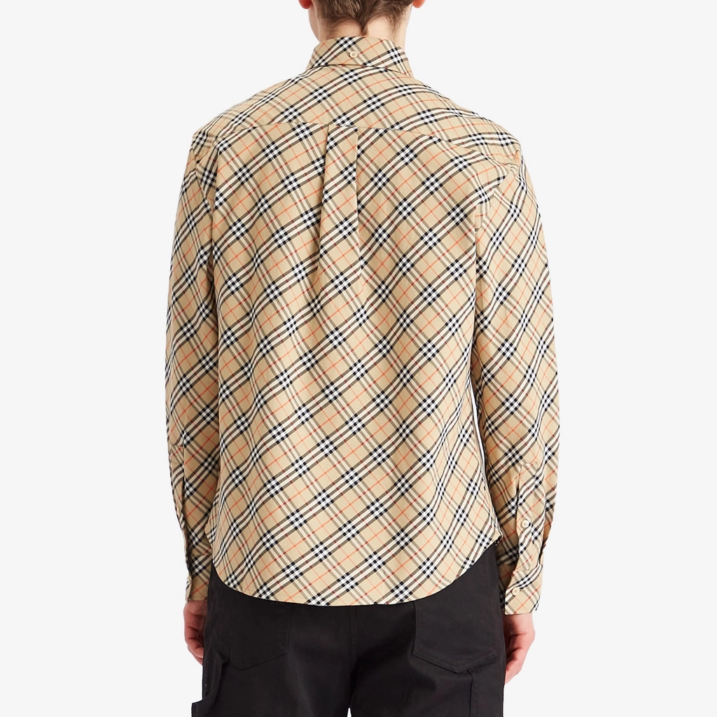 Burberry Men's Check Oxford Shirt Sand Ip Check