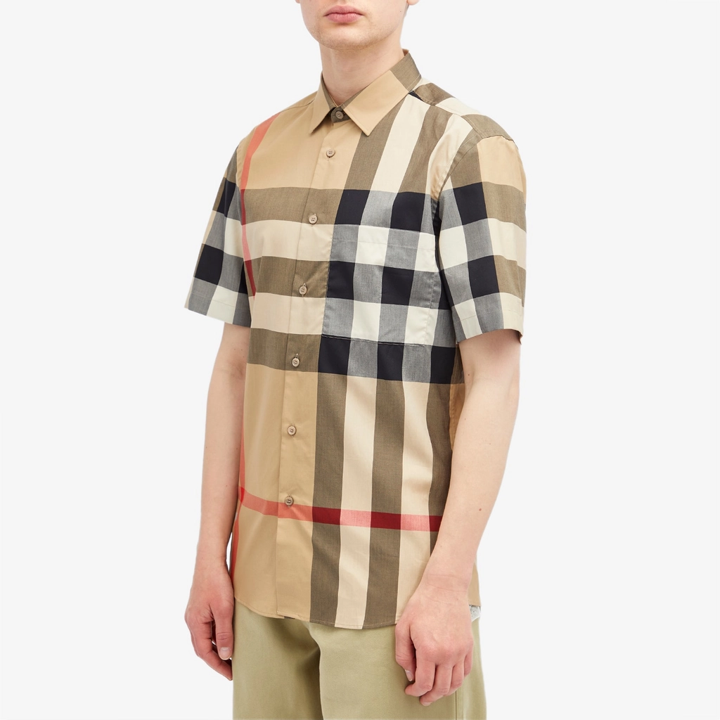 Burberry Men's Summerton Short Sleeve Check Shirt Archive Beige Ip Check