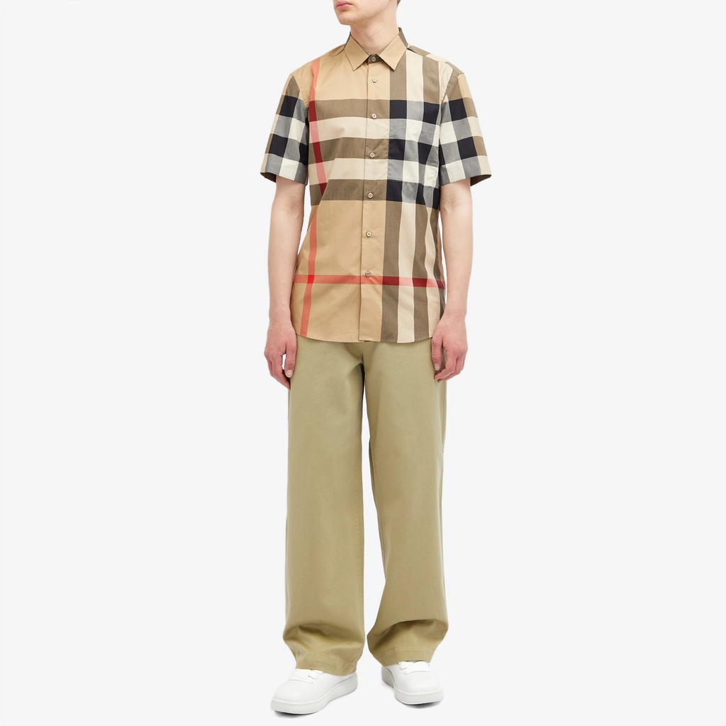 Burberry Men's Summerton Short Sleeve Check Shirt Archive Beige Ip Check