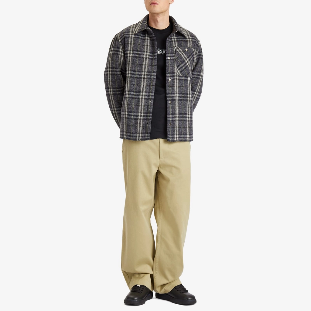 Burberry Men's Wadded Check Overshirt Indigo Ip Check