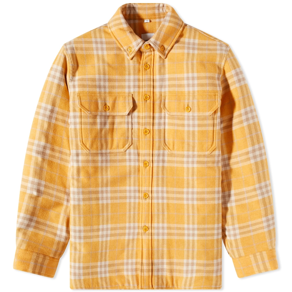Burberry Men's Talbolt Check Overshirt Marigold Ip Check