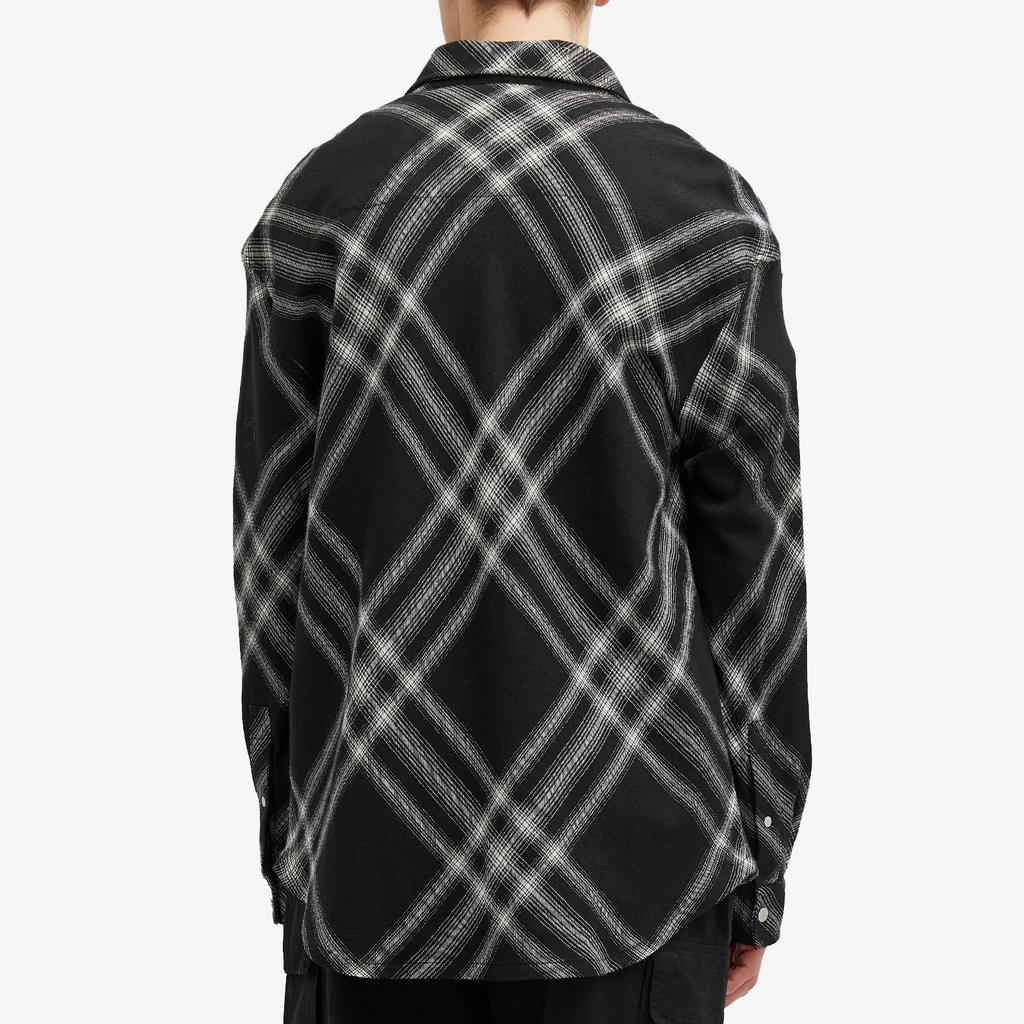 Burberry Men's Wool Check Overshirt Monochrome Check
