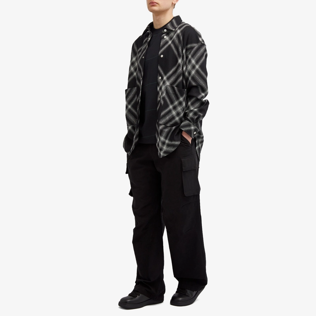 Burberry Men's Wool Check Overshirt Monochrome Check
