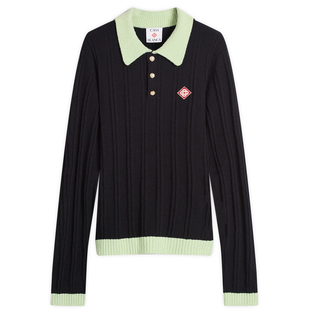 Casablanca Men's Boucle Polo Black