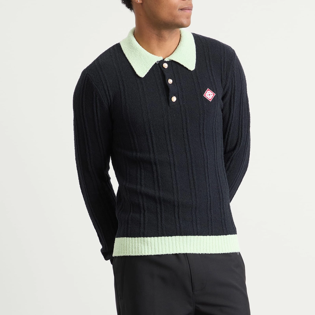 Casablanca Men's Boucle Polo Black