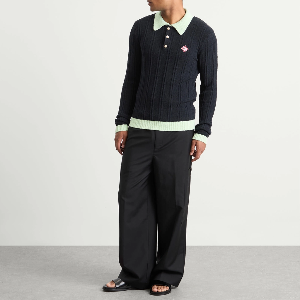 Casablanca Men's Boucle Polo Black