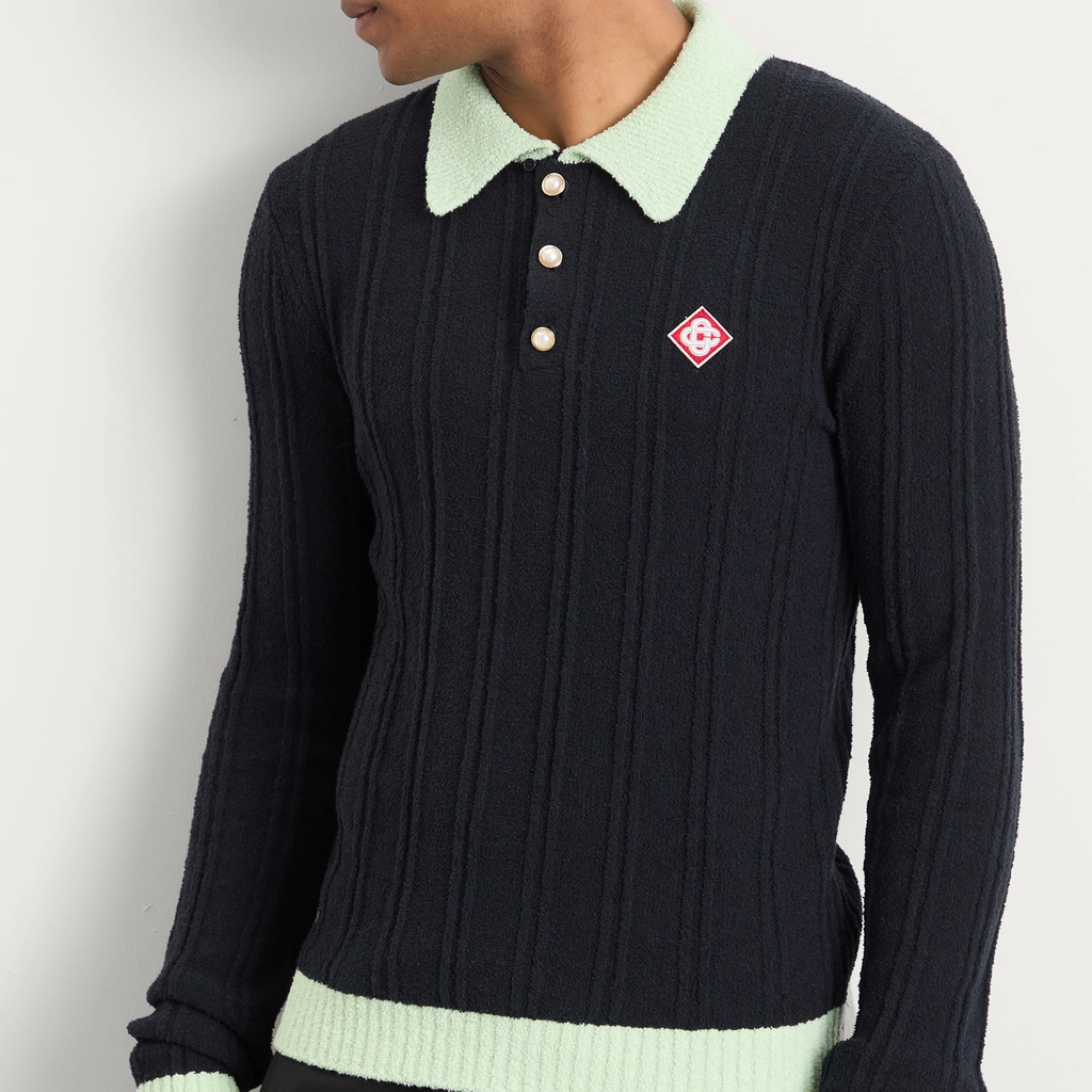 Casablanca Men's Boucle Polo Black