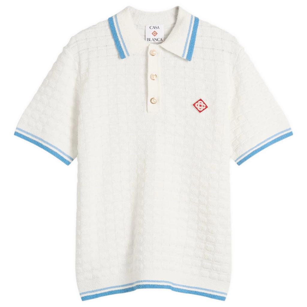 Casablanca Men's Boucle Polo White