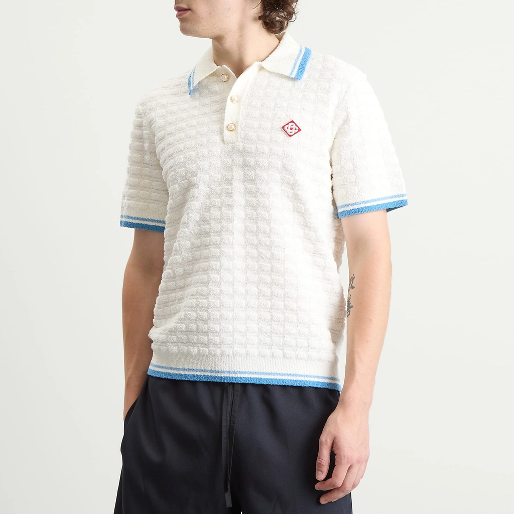 Casablanca Men's Boucle Polo White