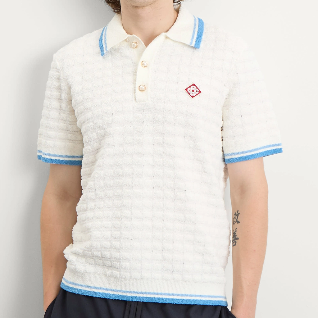 Casablanca Men's Boucle Polo White