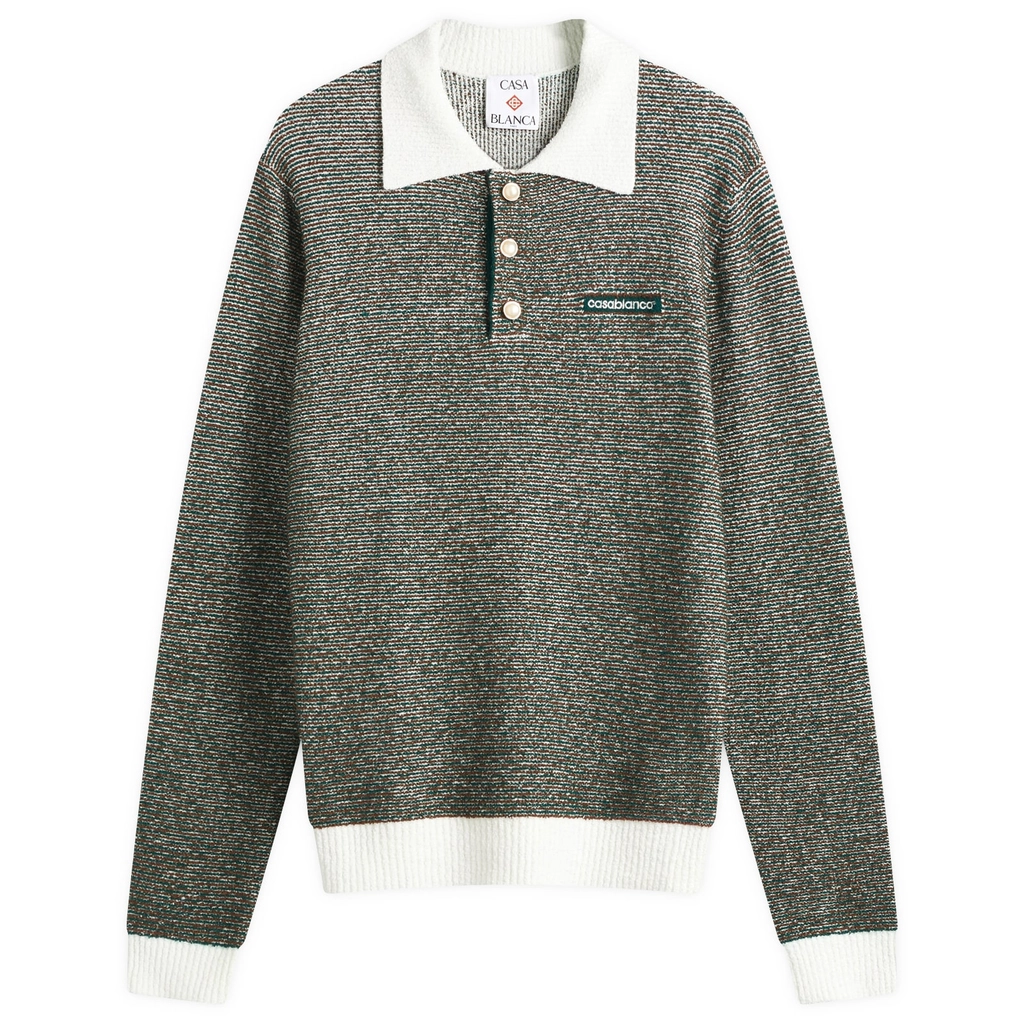 Casablanca Men's Boucle Stripe Polo Multi