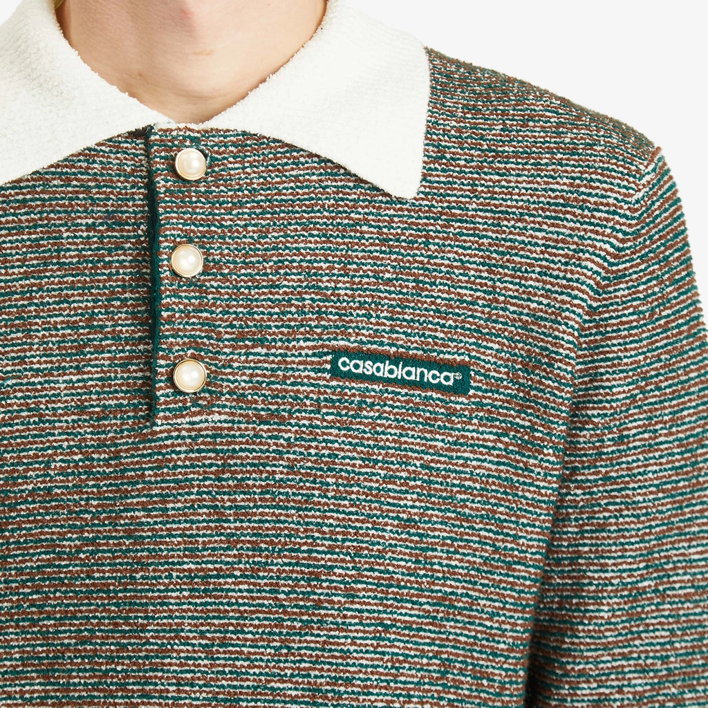 Casablanca Men's Boucle Stripe Polo Multi