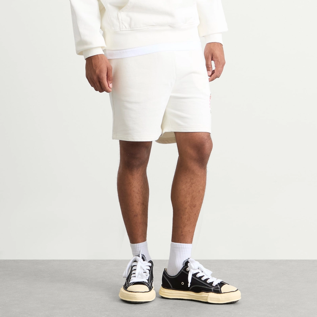 Casablanca Men's Casa Way Mountain Embroidered Sweat Shorts White
