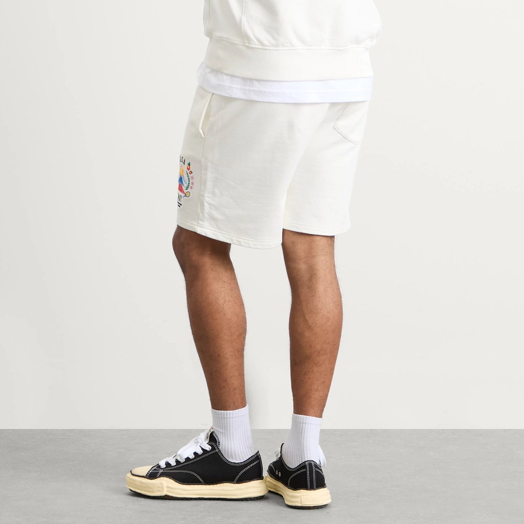 Casablanca Men's Casa Way Mountain Embroidered Sweat Shorts White