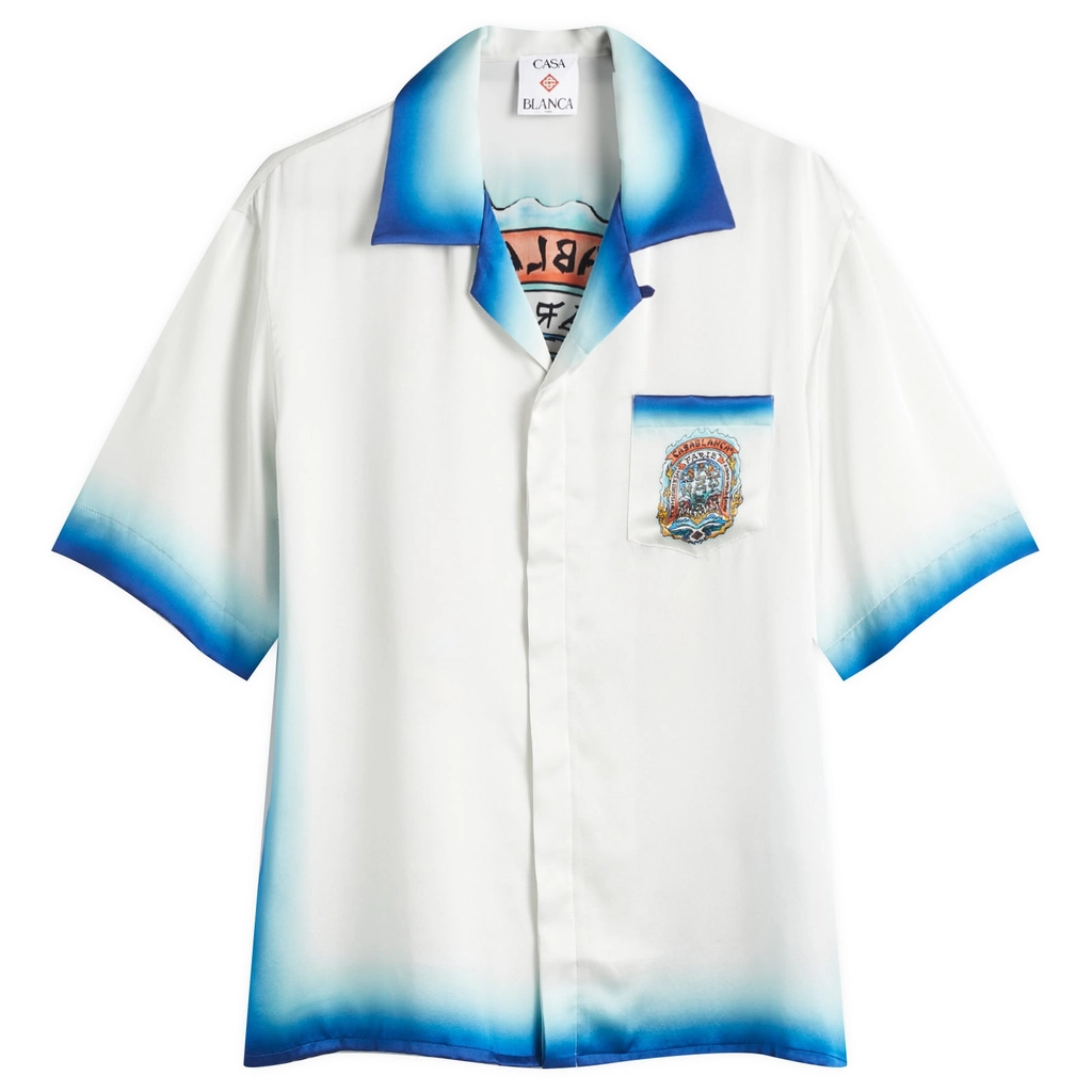 Casablanca Men's Casa Way Skate Vacation Shirt White/Blue