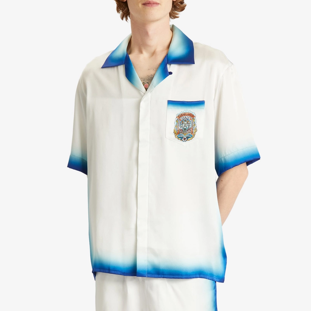 Casablanca Men's Casa Way Skate Vacation Shirt White/Blue