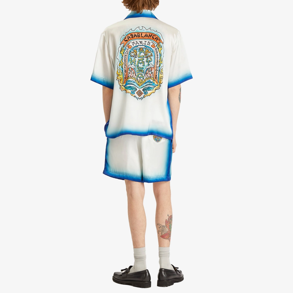 Casablanca Men's Casa Way Skate Vacation Shirt White/Blue