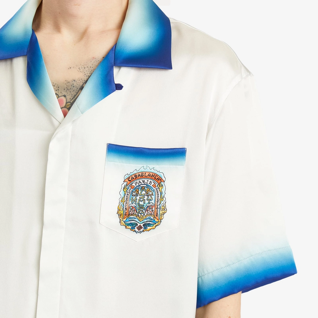 Casablanca Men's Casa Way Skate Vacation Shirt White/Blue