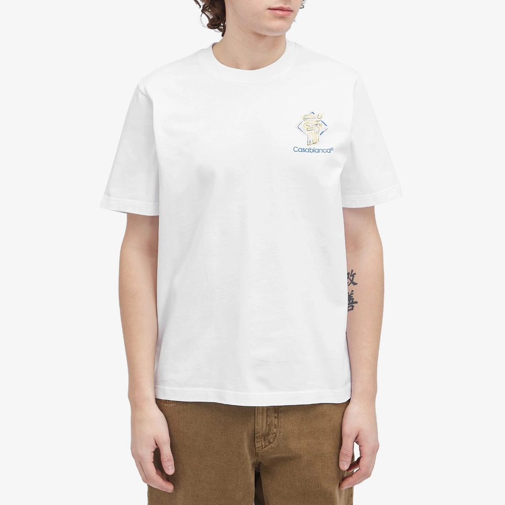 Casablanca Men's Diamond Column T-Shirt White