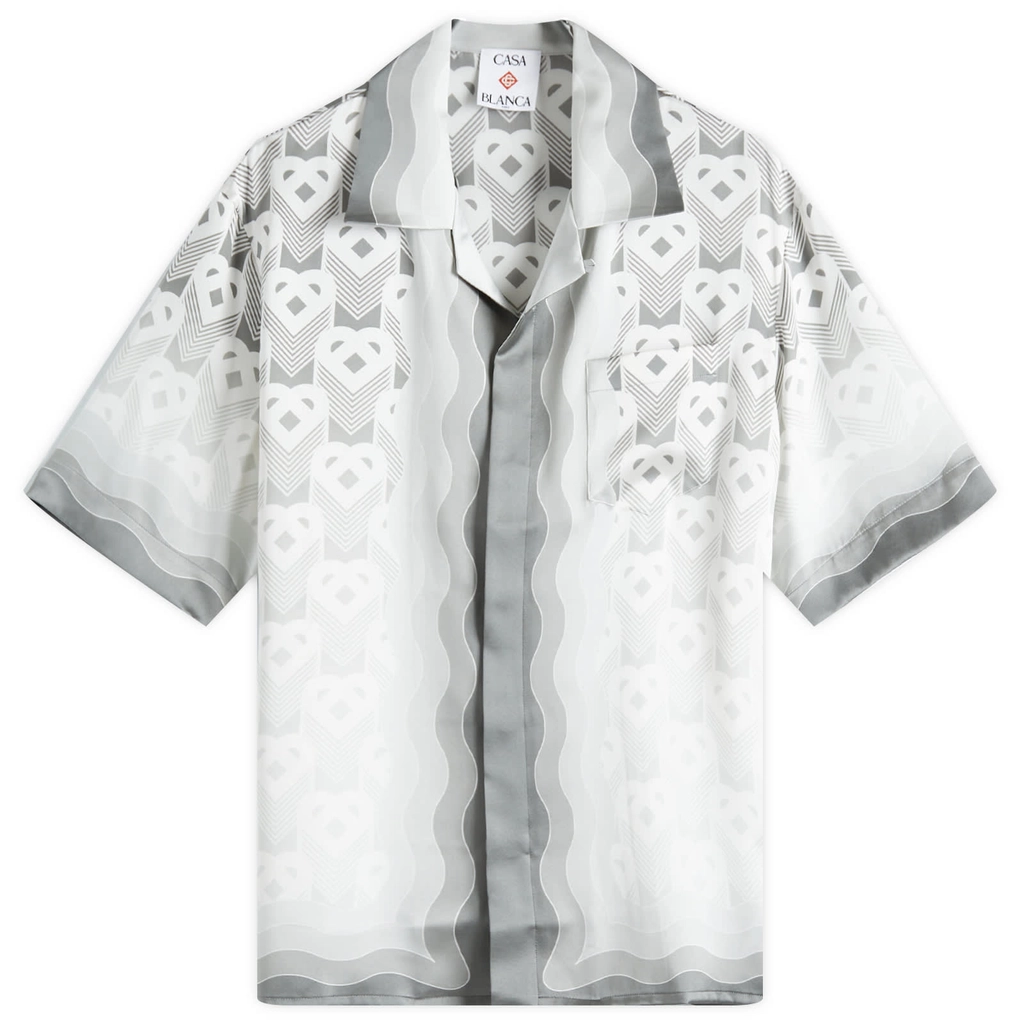 Casablanca Men's Gradient Monogram Vacation Shirt Grey Gradient Heart Monogram