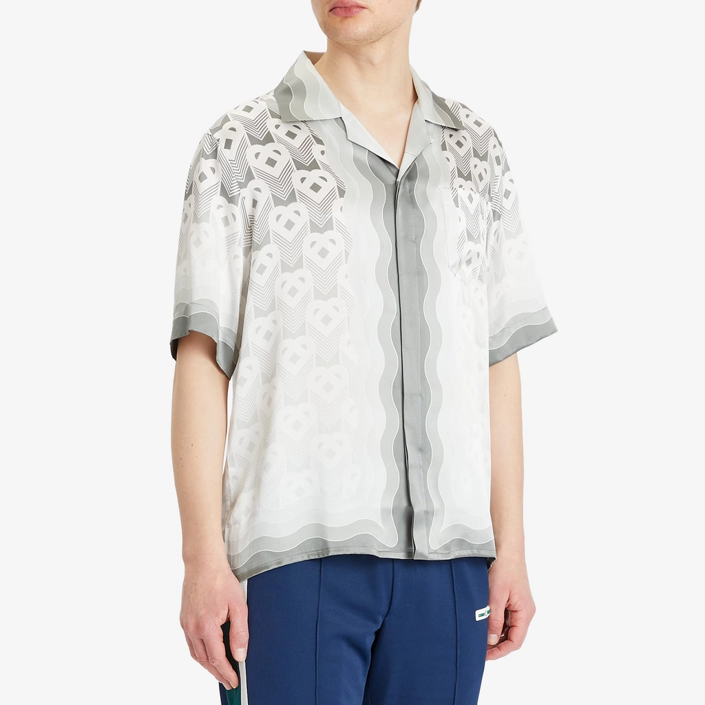 Casablanca Men's Gradient Monogram Vacation Shirt Grey Gradient Heart Monogram