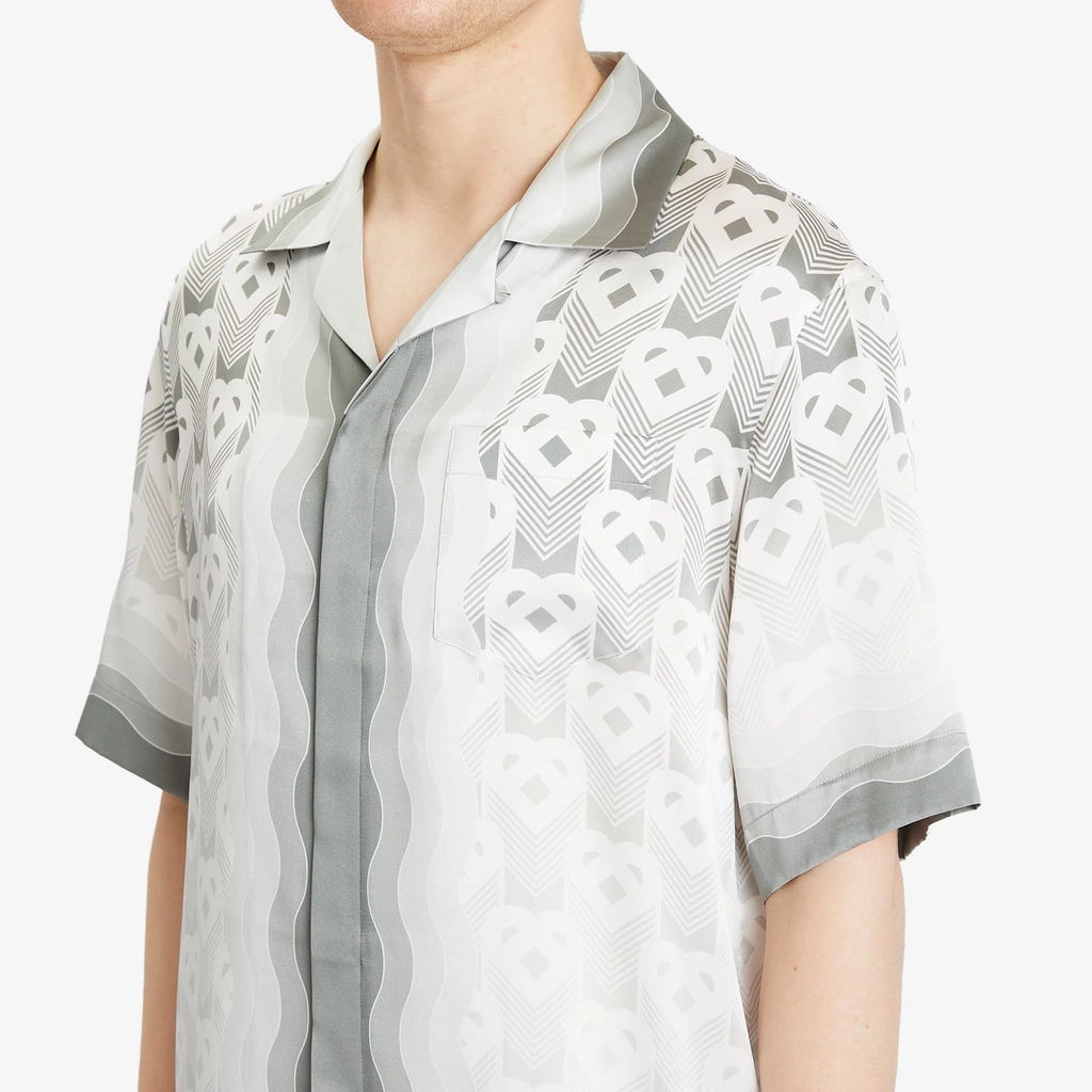 Casablanca Men's Gradient Monogram Vacation Shirt Grey Gradient Heart Monogram