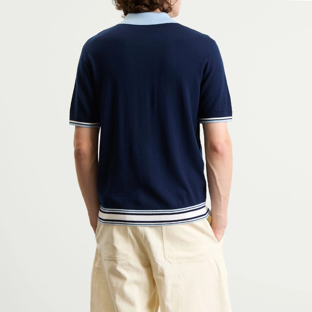 Casablanca Men's Merino Tennis Polo Blue