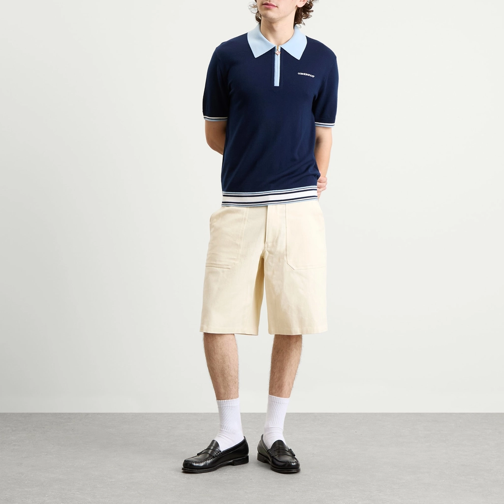 Casablanca Men's Merino Tennis Polo Blue