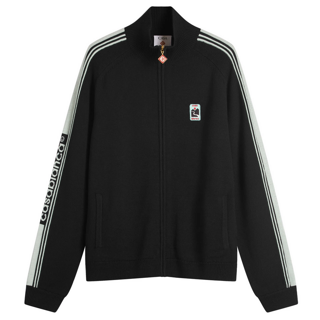 Casablanca Men's Merino Zip Up Track Top Black