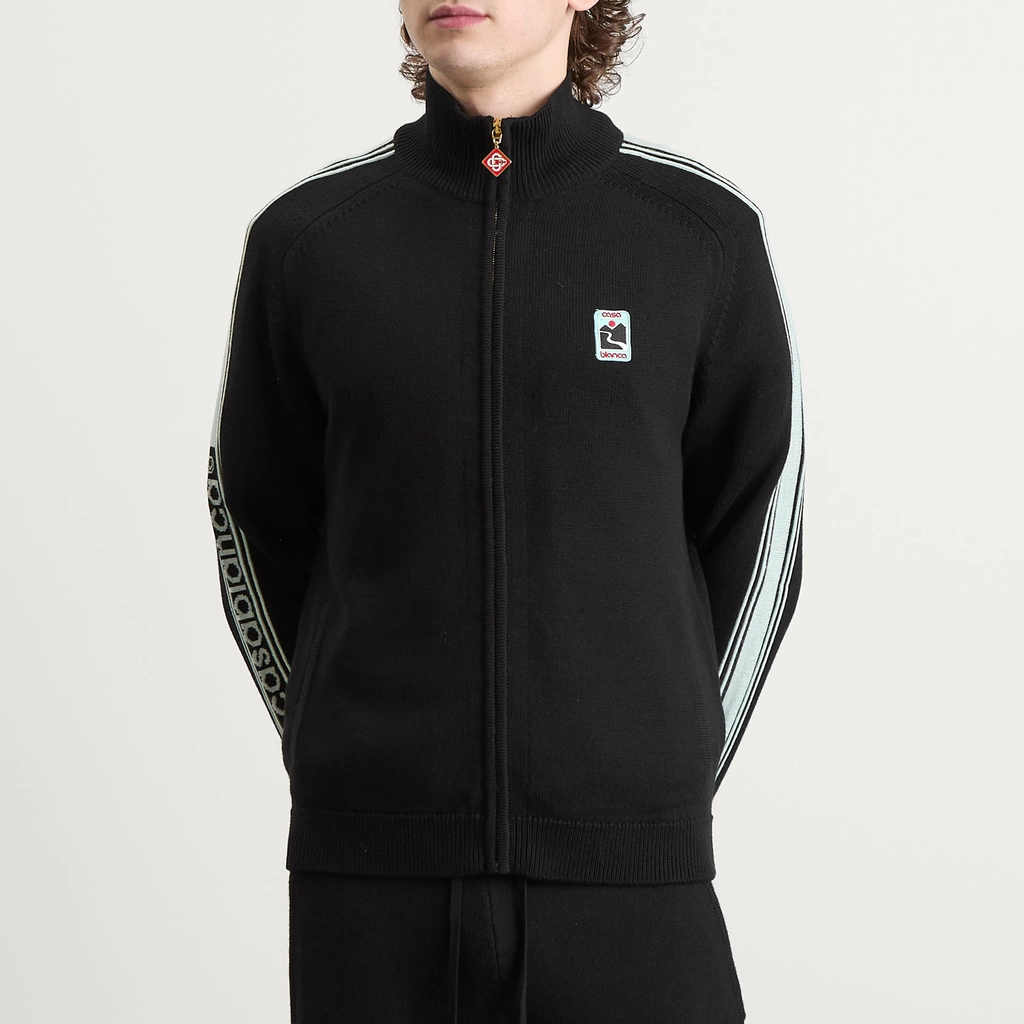 Casablanca Men's Merino Zip Up Track Top Black