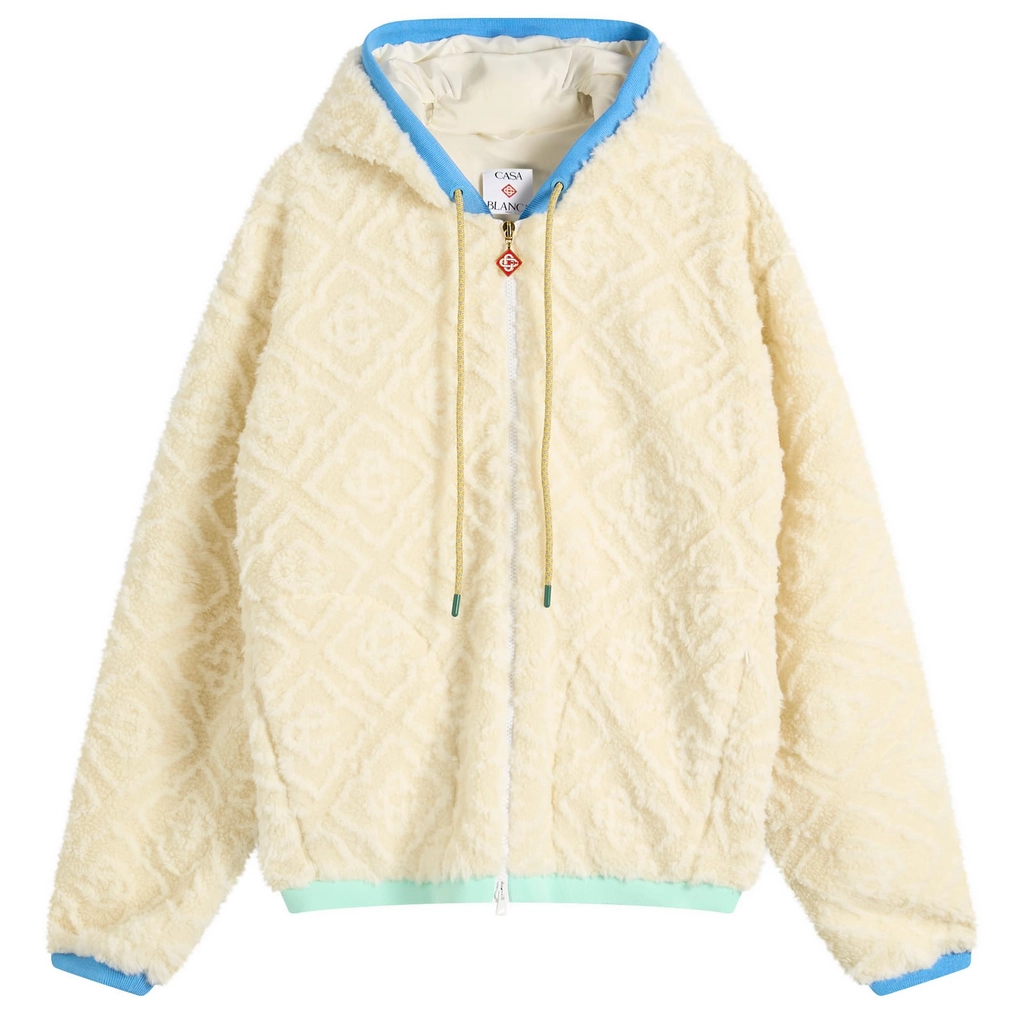 Casablanca Men's Monogram Fleece Jacket White