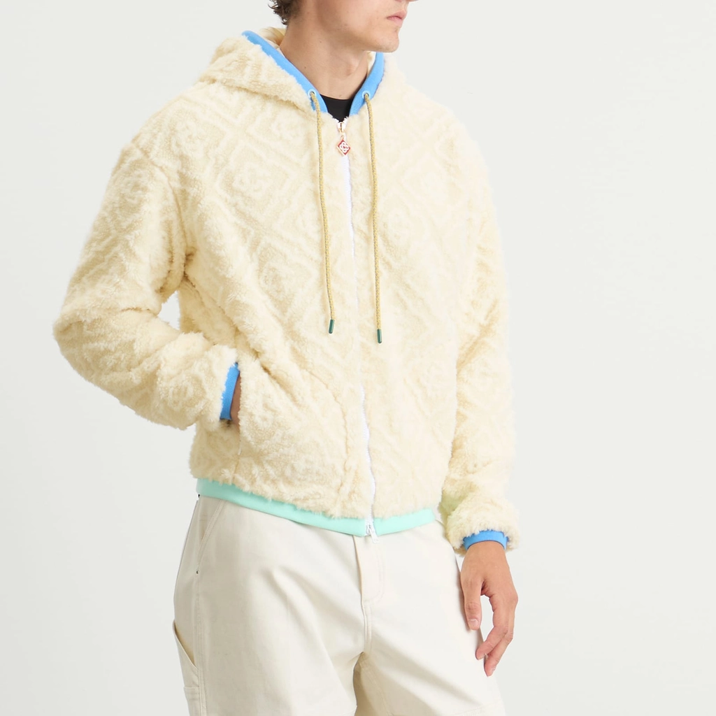 Casablanca Men's Monogram Fleece Jacket White