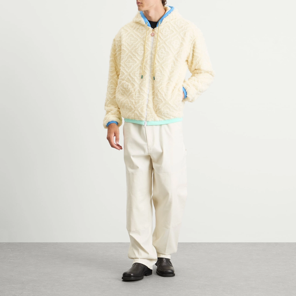 Casablanca Men's Monogram Fleece Jacket White