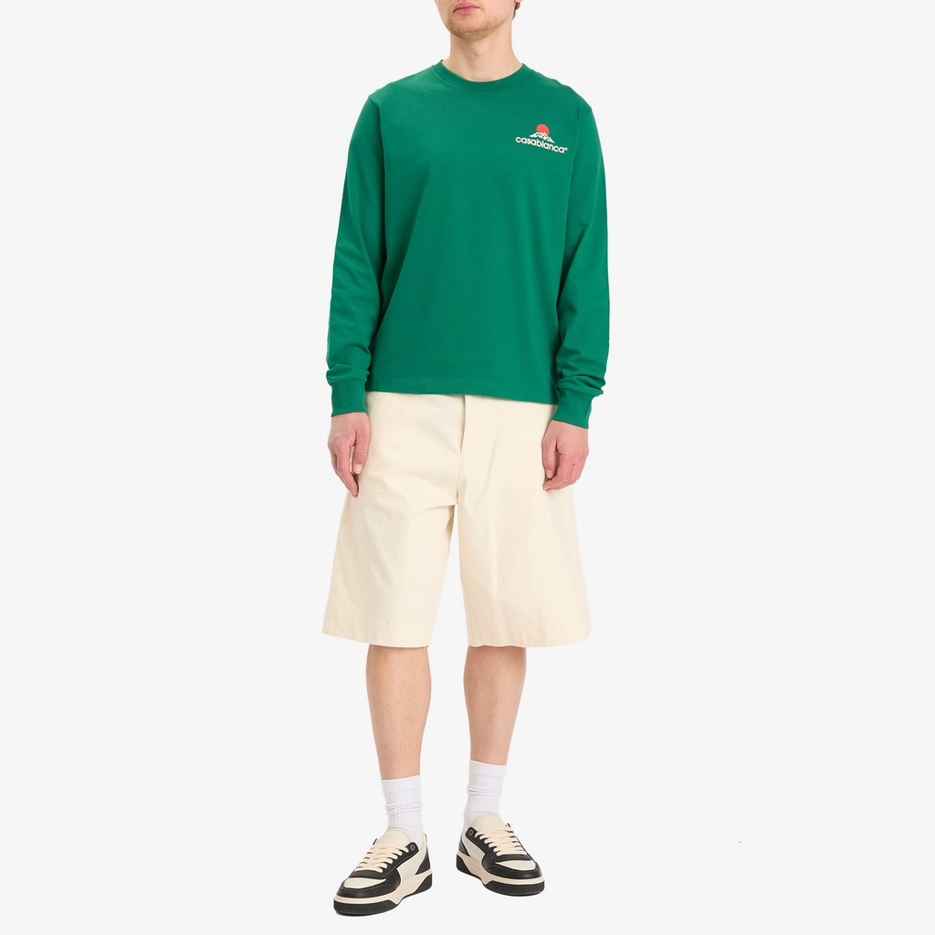 Casablanca Men's Montagne Printed Long Sleeve T-Shirt Green